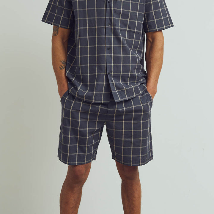 Conservandum MEN'S CHECK shorts Pants Night blue/ Cashmere 690000208
