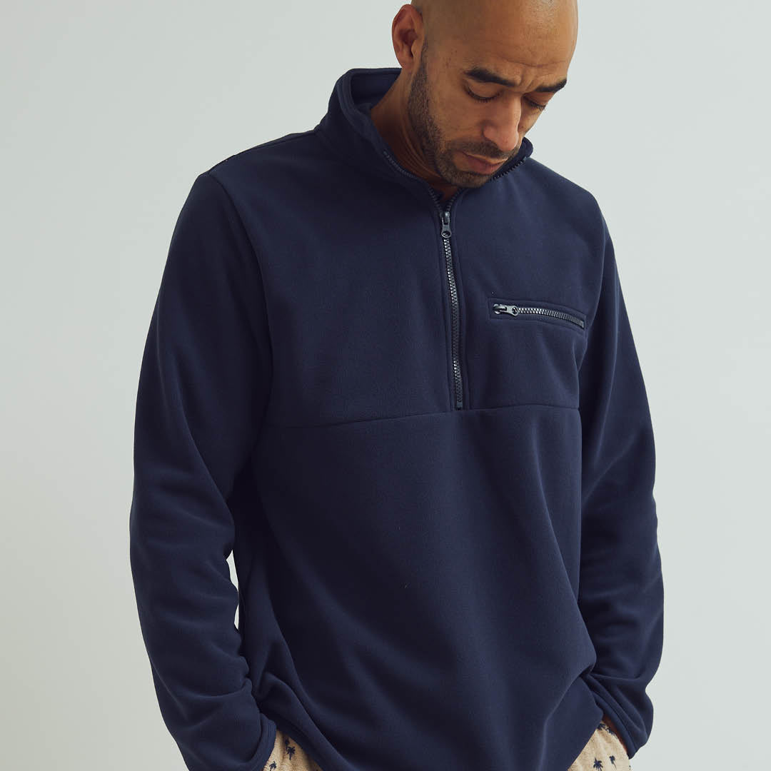 Conservandum MEN'S POLAR FLEECE zipper pullover Sweatshirt Mystery blue 019410401
