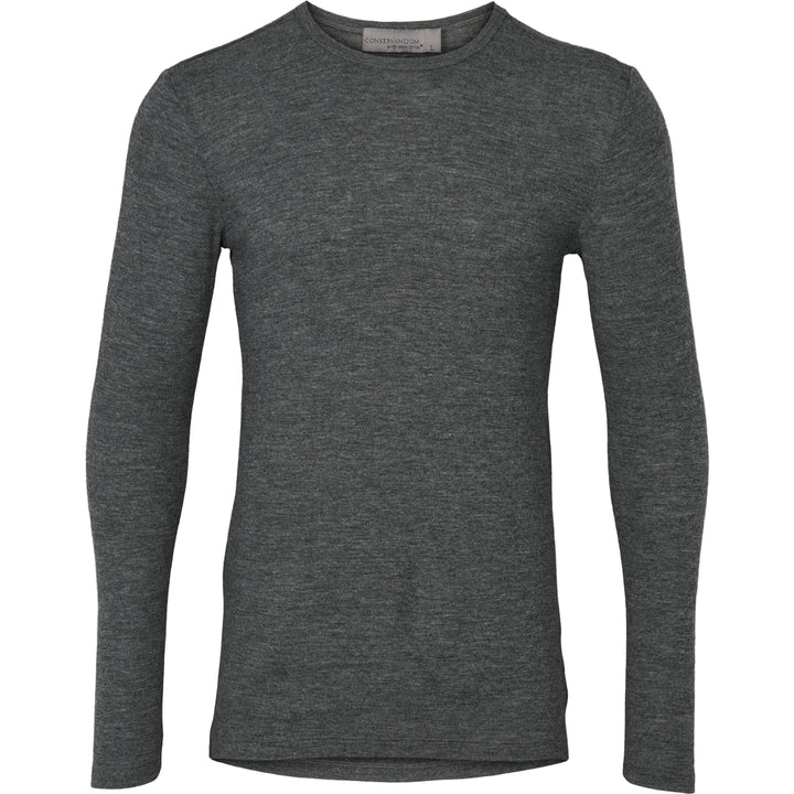 Conservandum MEN'S WOOL T-shirt L_S Tee Dark grey melange 792000700