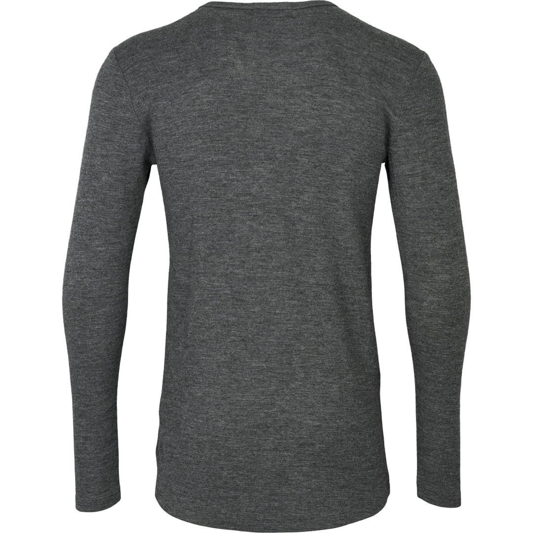 Conservandum MEN'S WOOL T-shirt L_S Tee Dark grey melange 792000700