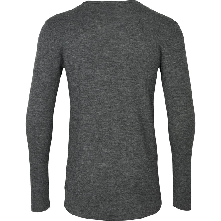 Conservandum MEN'S WOOL T-shirt L_S Tee Dark grey melange 792000700