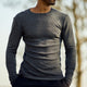Conservandum MEN'S WOOL T-shirt L_S Tee Dark grey melange 792000700