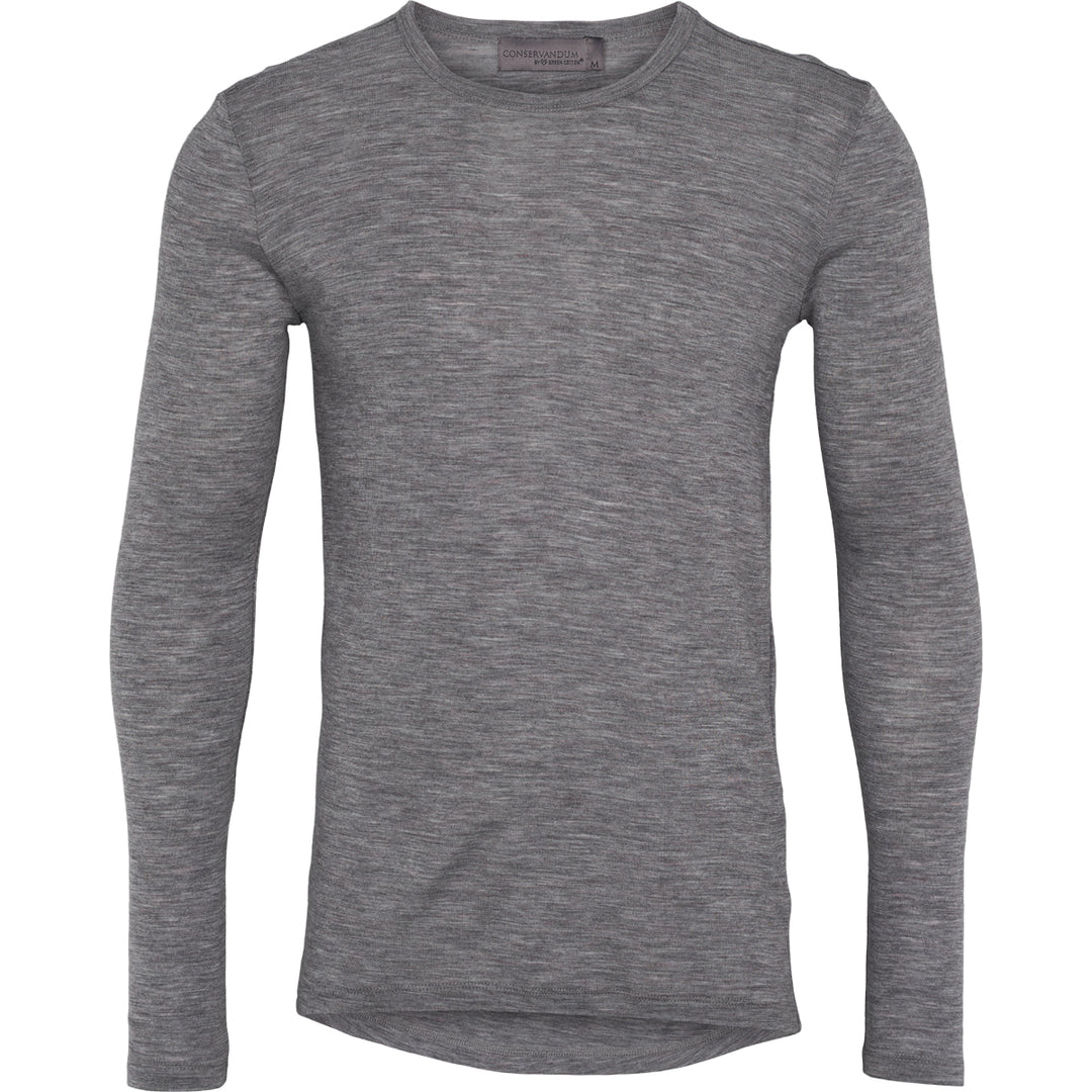 Conservandum MEN'S WOOL T-shirt L_S Tee Pale grey melange 791080900