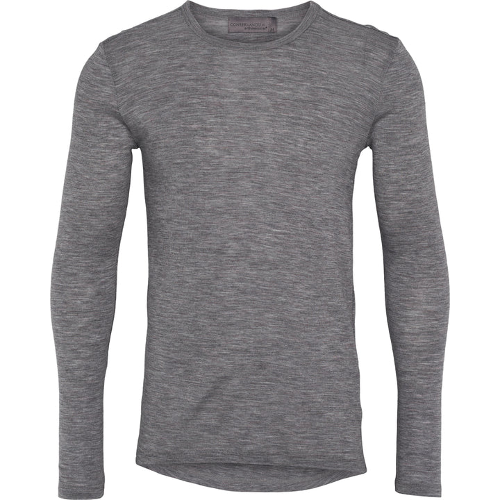 Conservandum MEN'S WOOL T-shirt L_S Tee Pale grey melange 791080900