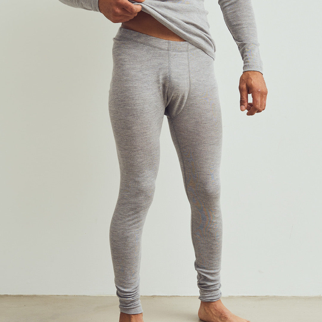 Conservandum MEN'S WOOL long underpants Pants Pale grey melange 791080900