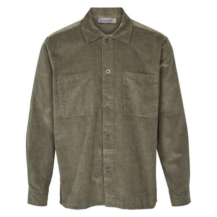 Conservandum MEN'S corduroy shirt S_S Tee Deep green 019040401
