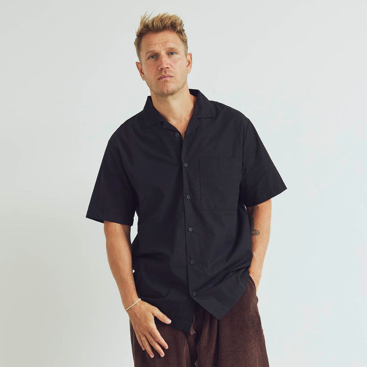 Conservandum MEN'S poplin shirt S_S Tee Black 019400706