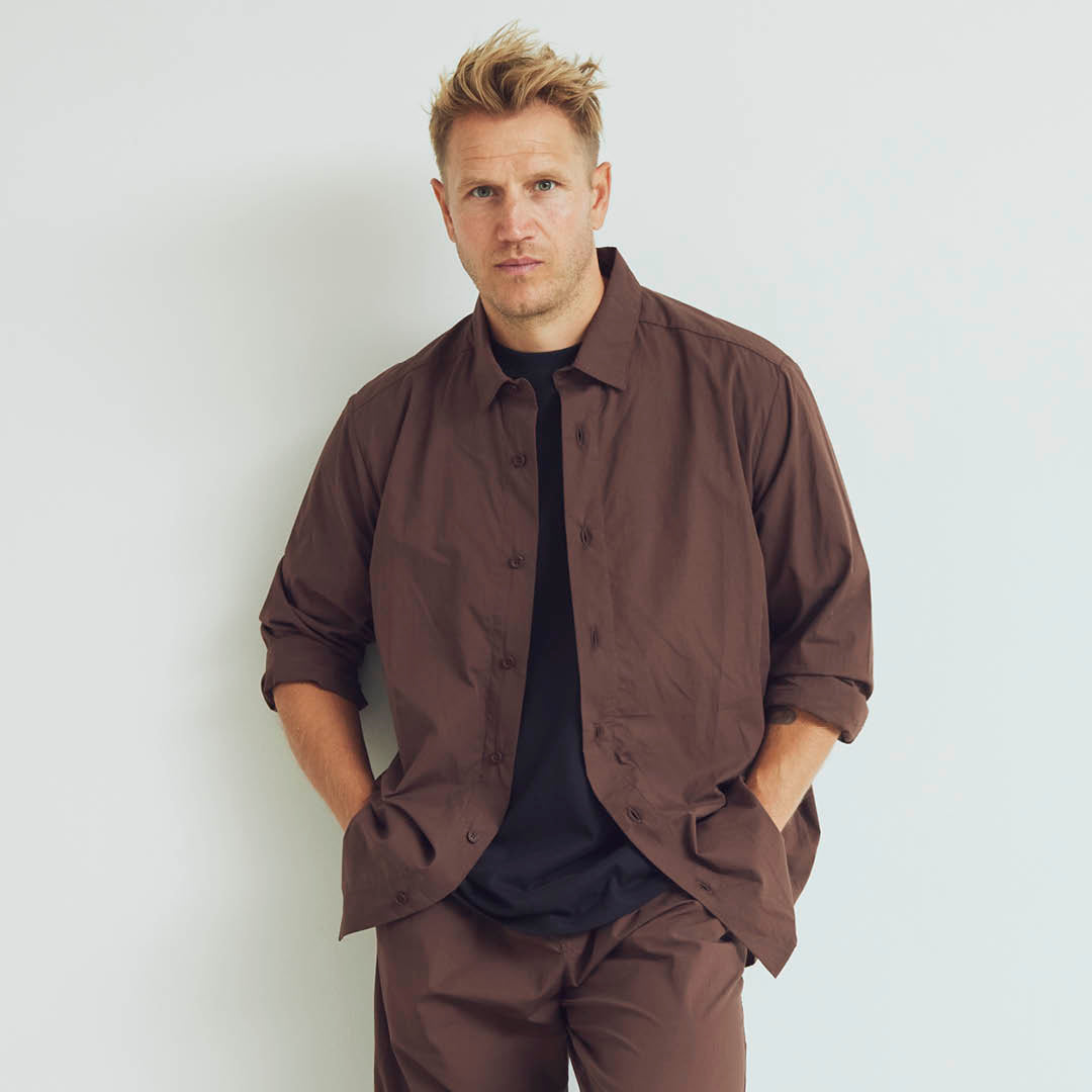 Conservandum MEN'S poplin shirt S_S Tee French Roast 019101200