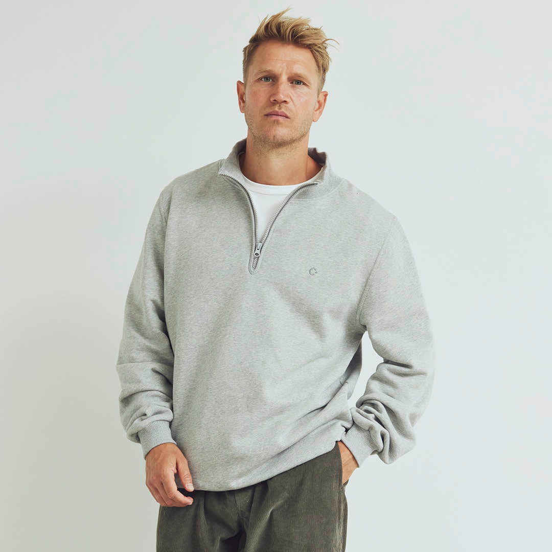 Conservandum MEN'S sweat half zip hoodie Sweatshirt Pale greymarl 207670000