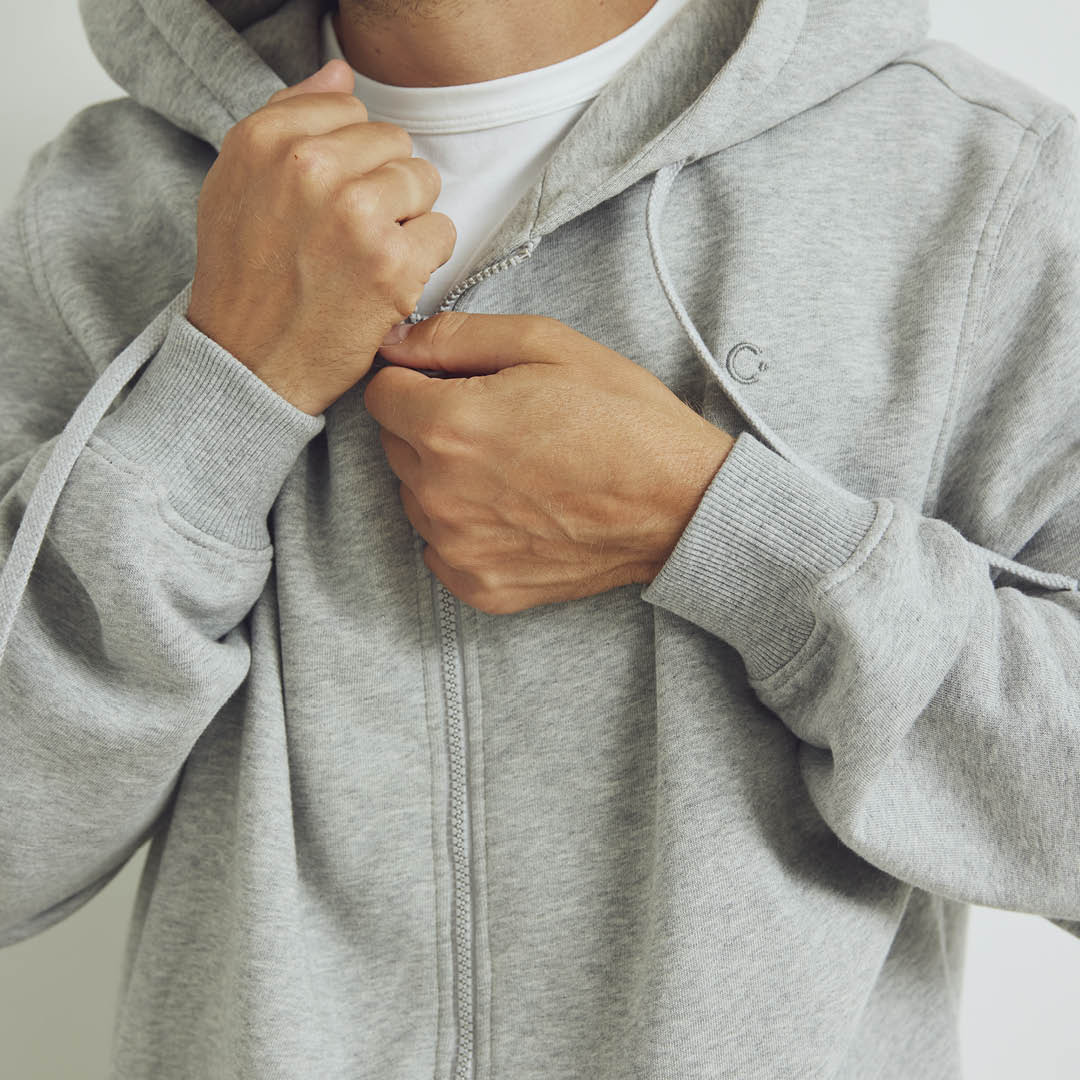 Conservandum MEN'S sweat zip hoodie Sweatshirt Pale greymarl 207670000