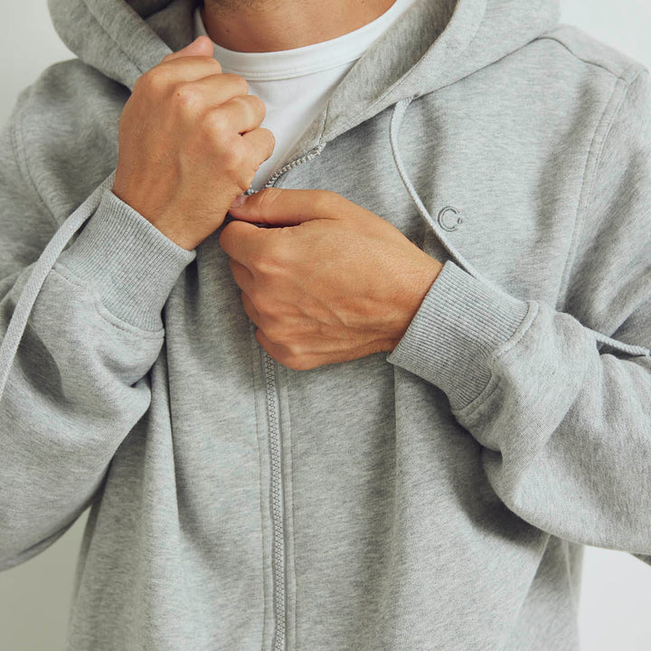 Conservandum MEN'S sweat zip hoodie Sweatshirt Pale greymarl 207670000
