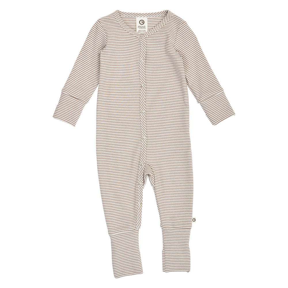 müsli MINI STRIPE RIB bodysuit Jumpsuit Balsam cream/ Walnut 690000343