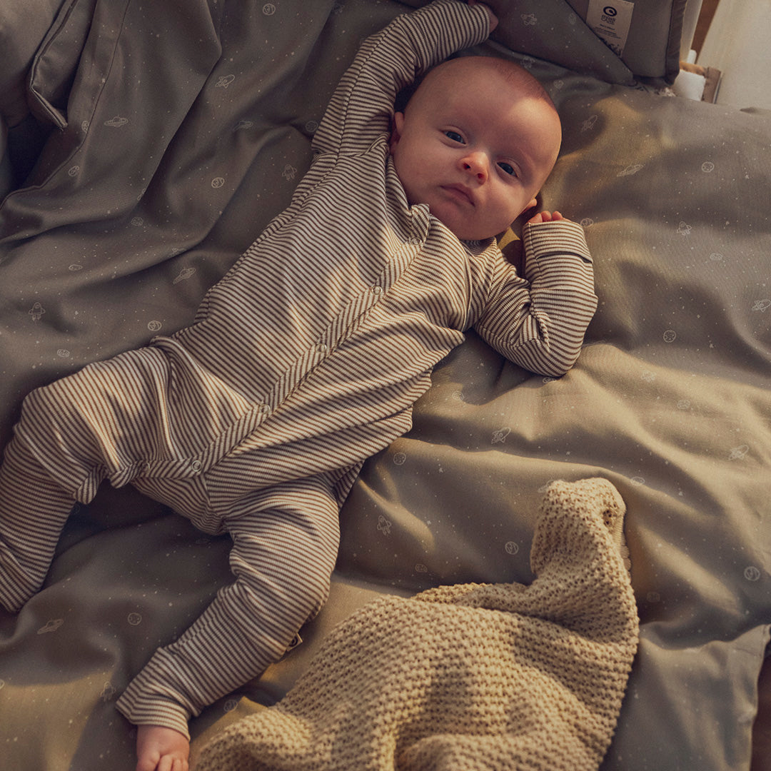 müsli MINI STRIPE RIB bodysuit Jumpsuit Balsam cream/ Walnut 690000343