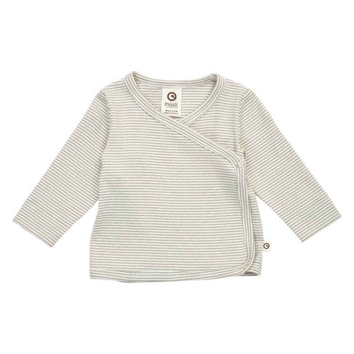 müsli MINI STRIPE RIB cardigan with cross closure Cardigan Balsam cream/ Walnut 690000343