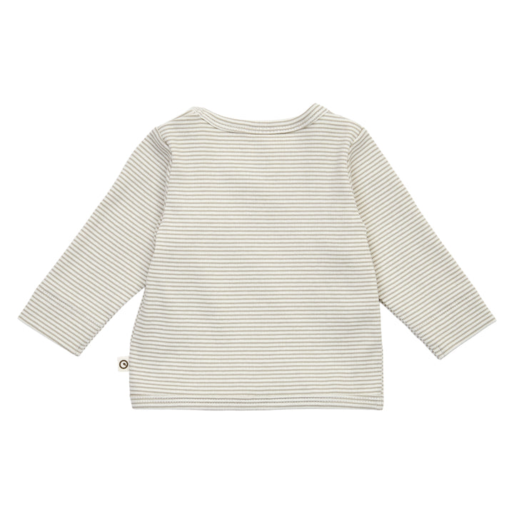 müsli MINI STRIPE RIB cardigan with cross closure Cardigan Balsam cream/ Walnut 690000343