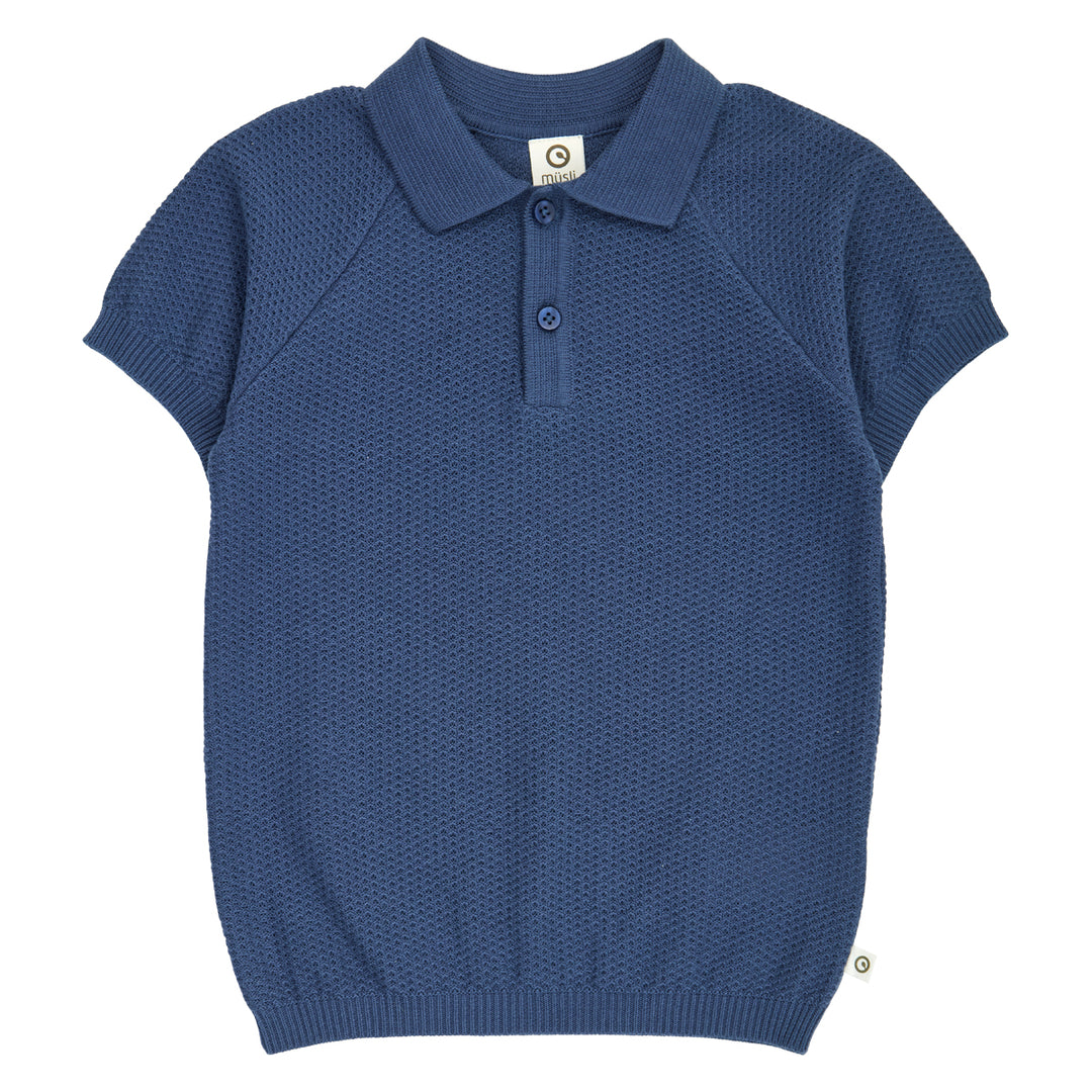 müsli NATURES IMPRINT knit polo S_S Tee Navy 019403101