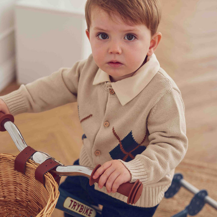 müsli Old English Knit Cardigan Baby L_S Tee Oak 013040001