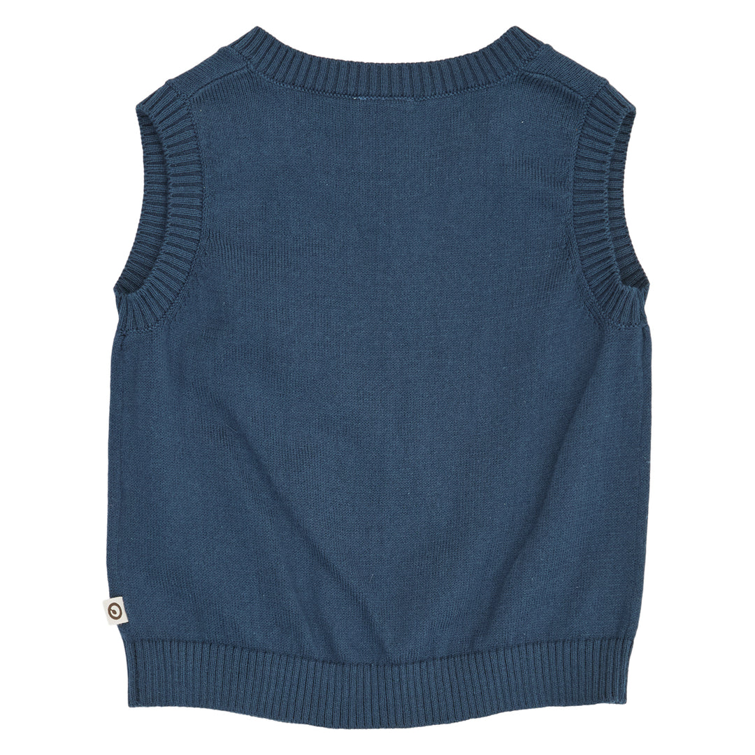 müsli Old English Knit Vest Baby L_S Tee Navy 019403101