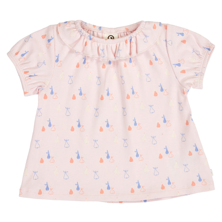 müsli PICNIC RIB frill collar top S_S Tee Primrose/ Shell blue/ Tofu 690000304