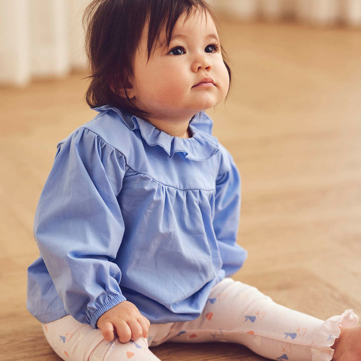 müsli PICNIC RIB frill leggings Leggings Primrose/ Shell blue/ Tofu 690000304