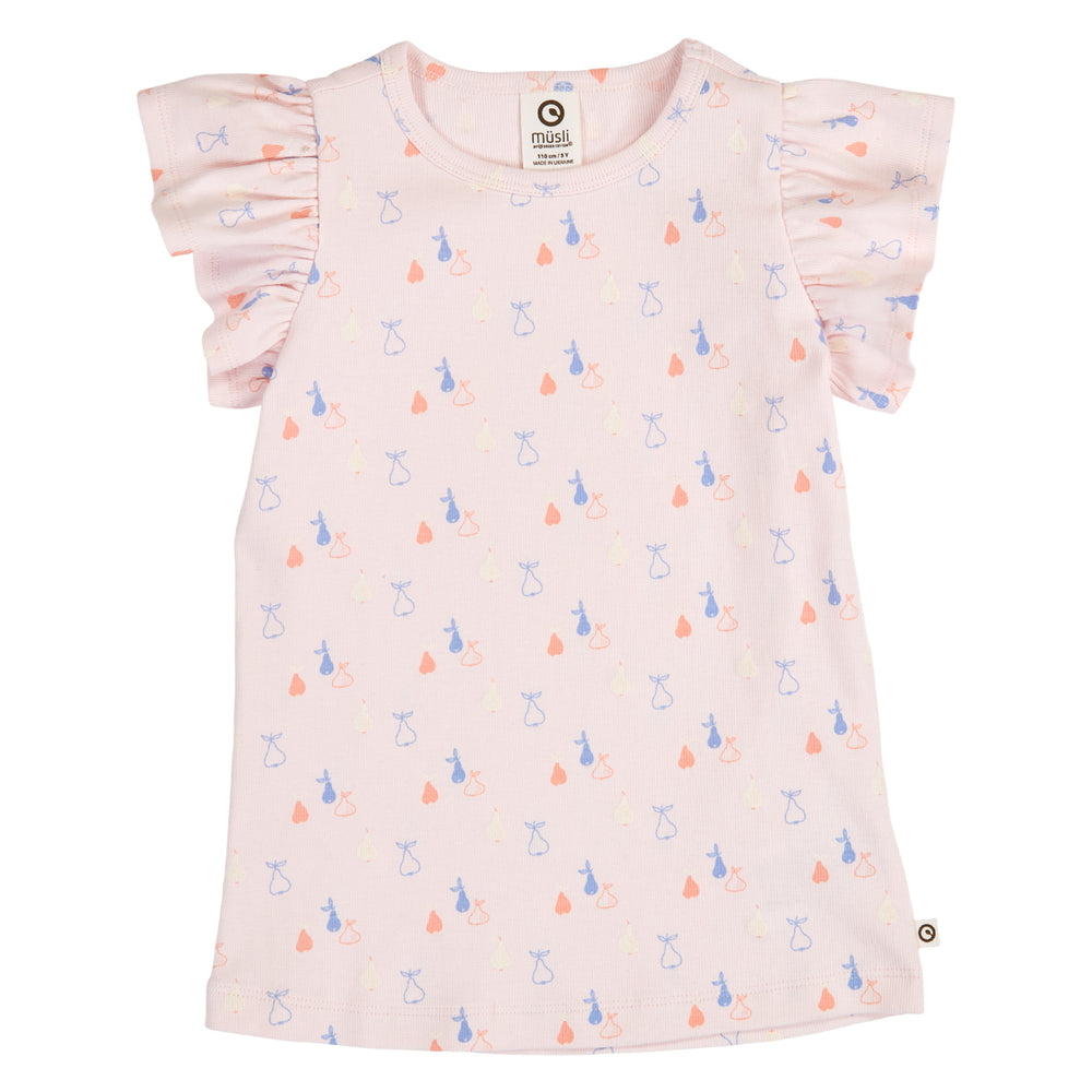 müsli PICNIC RIB frill top S_S Tee Primrose/ Shell blue/ Tofu 690000304