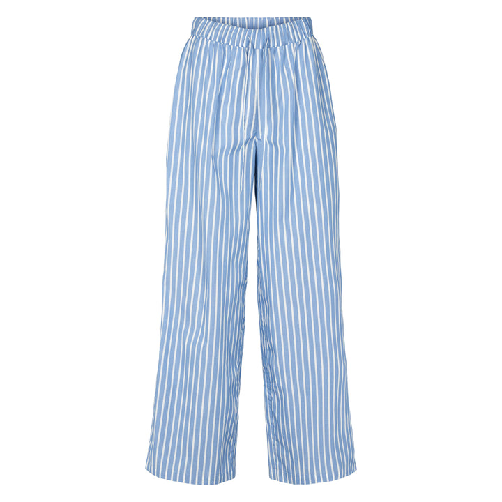 Conservandum POPLIN STRIPE wide leg pants Pants Balsam cream/ Yes blue 690000276