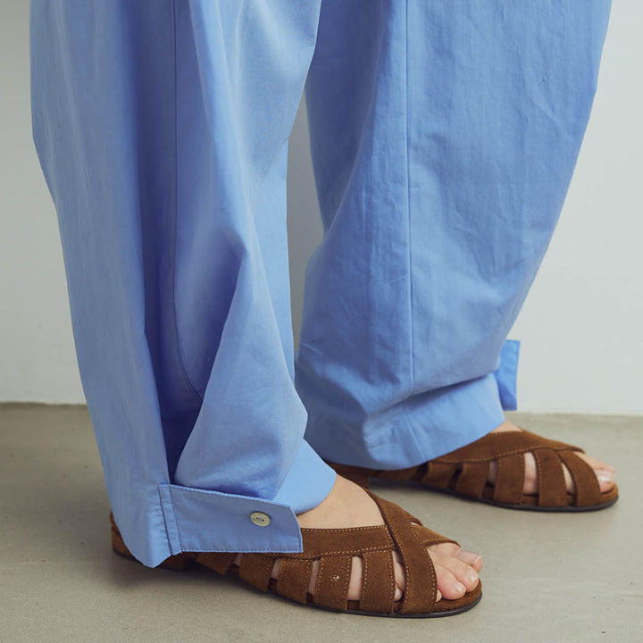Conservandum POPLIN button pants Pants Shell blue 016392901