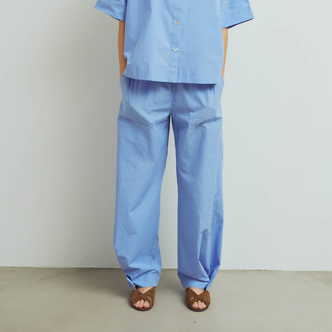 Conservandum POPLIN button pants Pants Shell blue 016392901