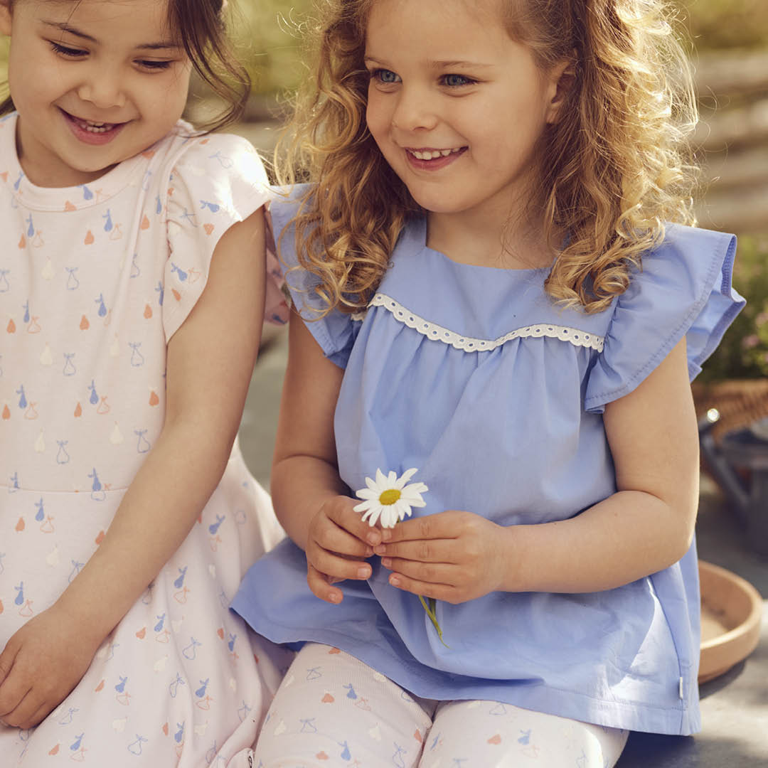 müsli POPLIN frill top S_S Tee Shell blue 016392901