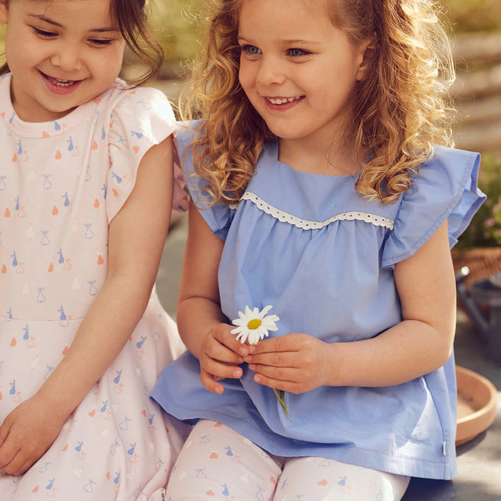 müsli POPLIN frill top S_S Tee Shell blue 016392901