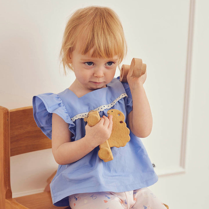 müsli POPLIN frill top S_S Tee Shell blue 016392901