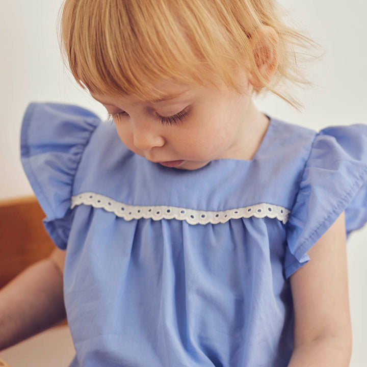 müsli POPLIN frill top S_S Tee Shell blue 016392901