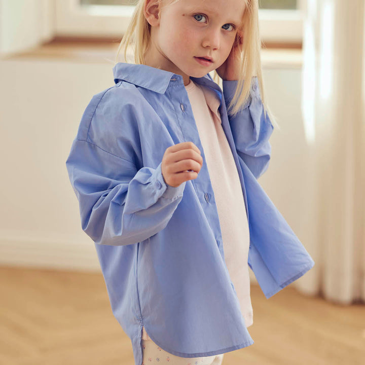 müsli POPLIN shirt L_S Tee Shell blue 016392901