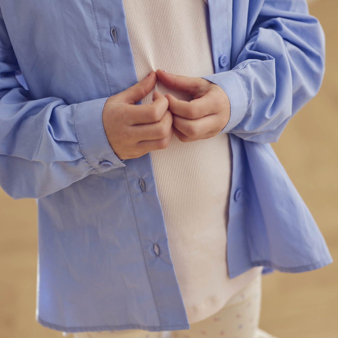 müsli POPLIN shirt L_S Tee Shell blue 016392901
