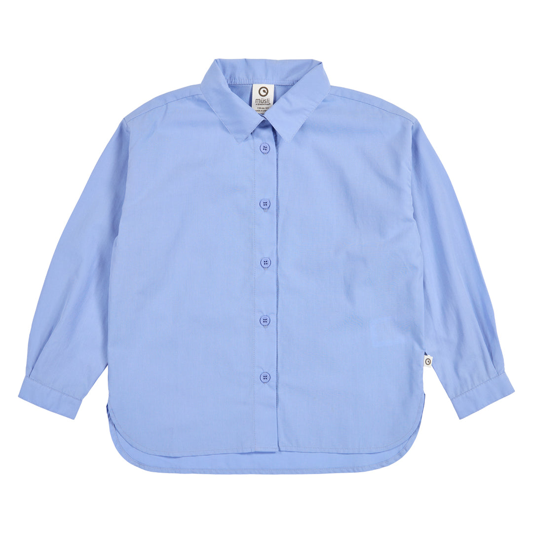 müsli POPLIN shirt L_S Tee Shell blue 016392901