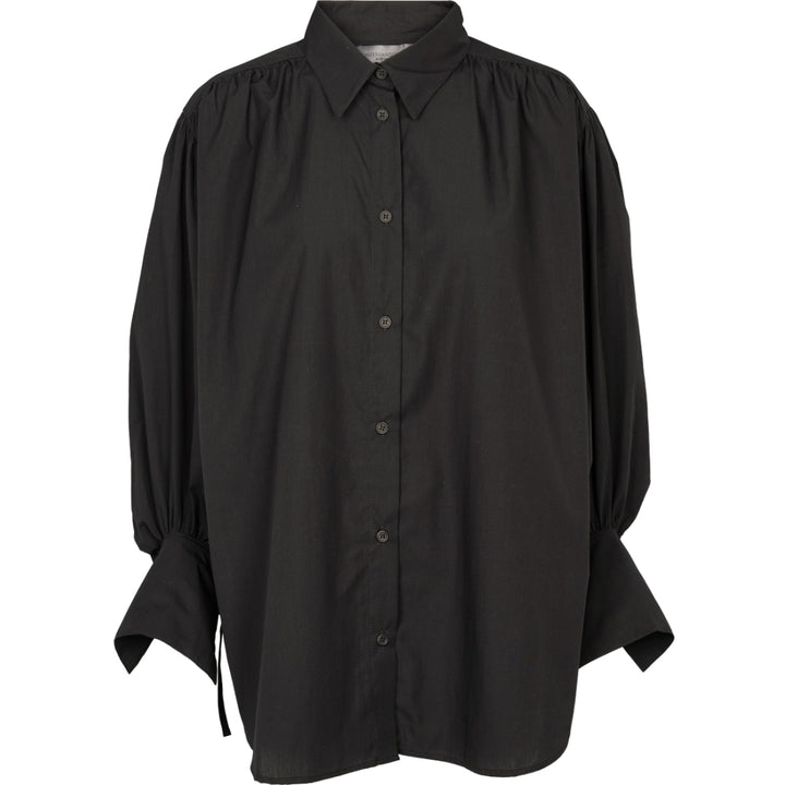 Conservandum POPLIN shirt S_S Tee Black 019400706