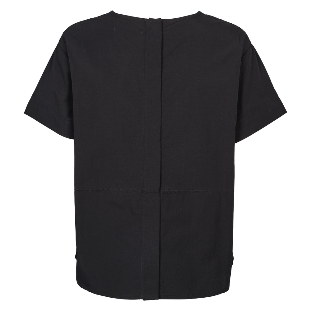 Conservandum POPLIN shirt top BOX-FIT S_S Tee Black 019400706