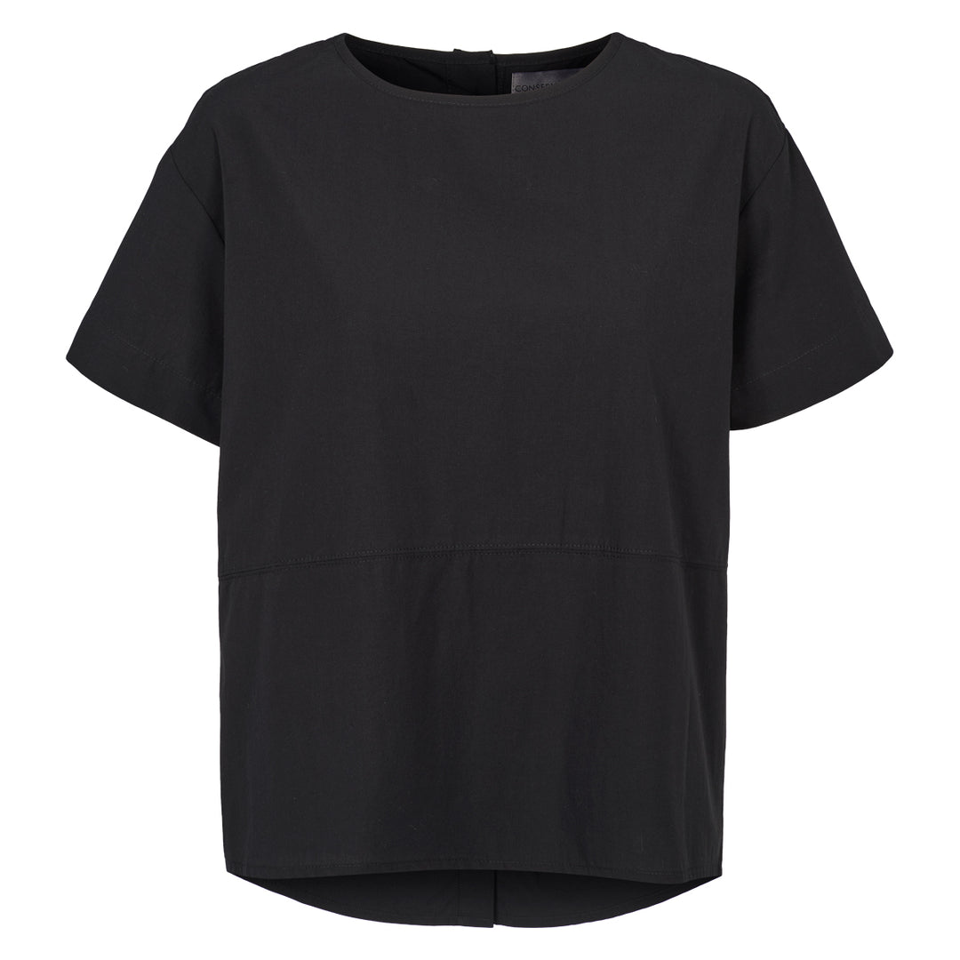 Conservandum POPLIN shirt top BOX-FIT S_S Tee Black 019400706