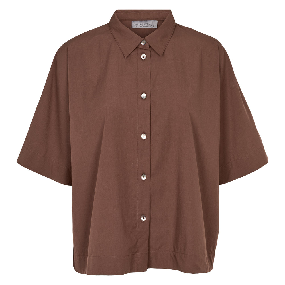 Conservandum POPLIN short shirt S_S Tee French Roast 019101200