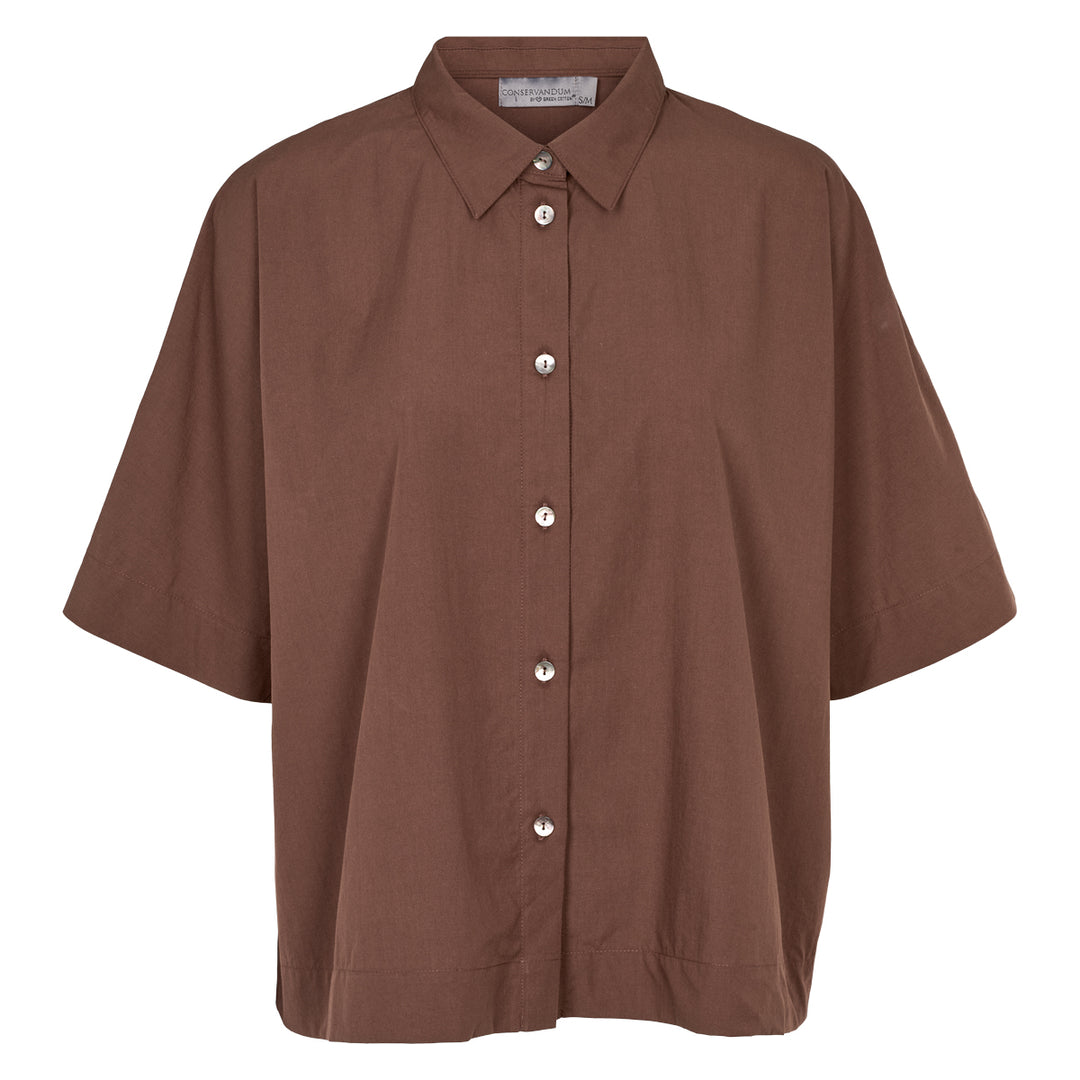 Conservandum POPLIN short shirt S_S Tee French Roast 019101200