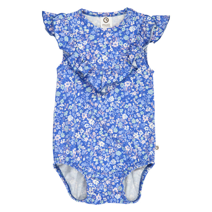müsli PRIMROSE floral frill body Bodystockings Azure blue/ Nectar/ Tofu 690000307