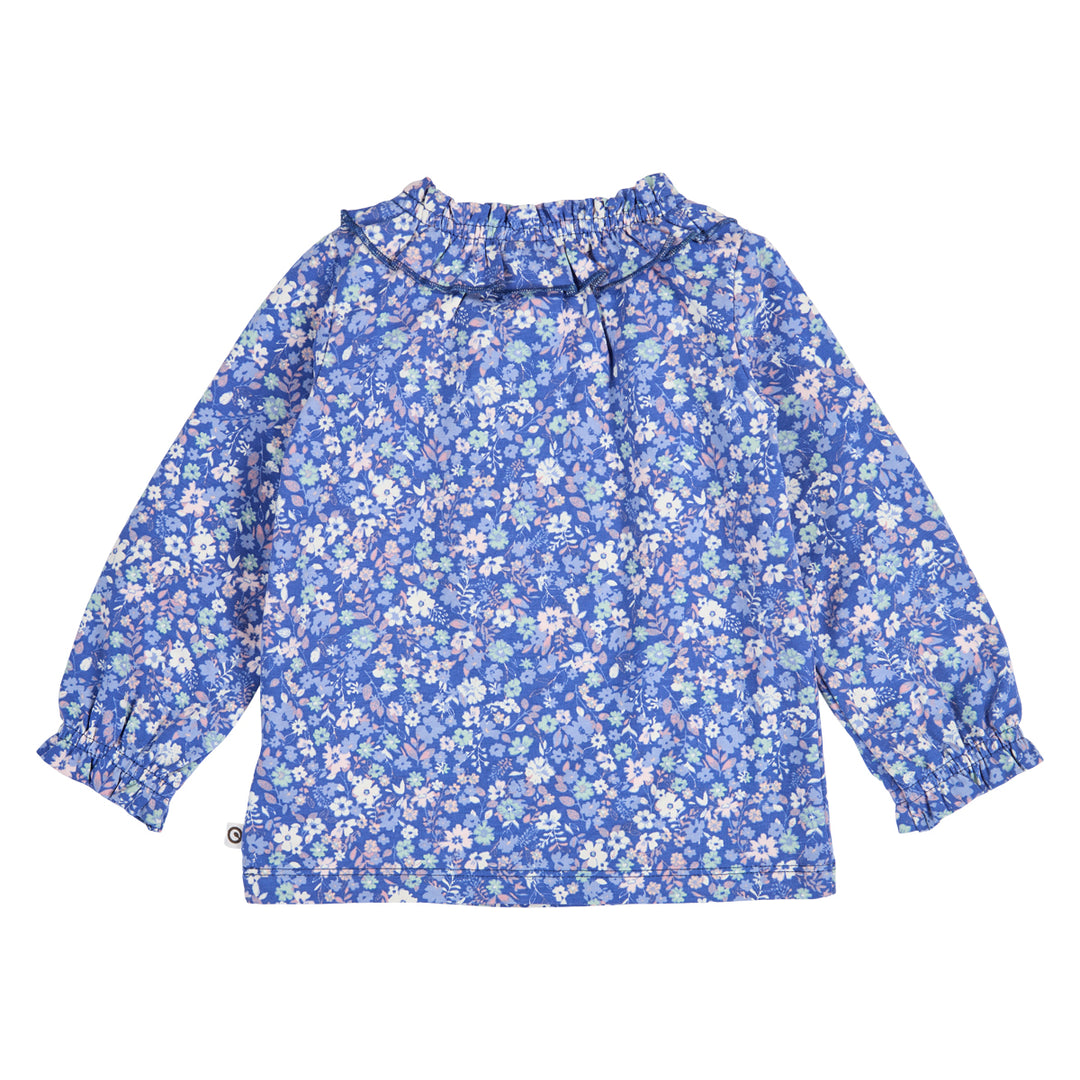 müsli PRIMROSE floral frill collar top L_S Tee Azure blue/ Nectar/ Tofu 690000307
