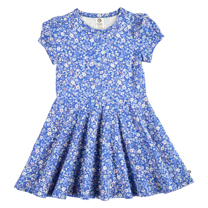 müsli PRIMROSE floral printed swing dress Dress Azure blue/ Nectar/ Tofu 690000307