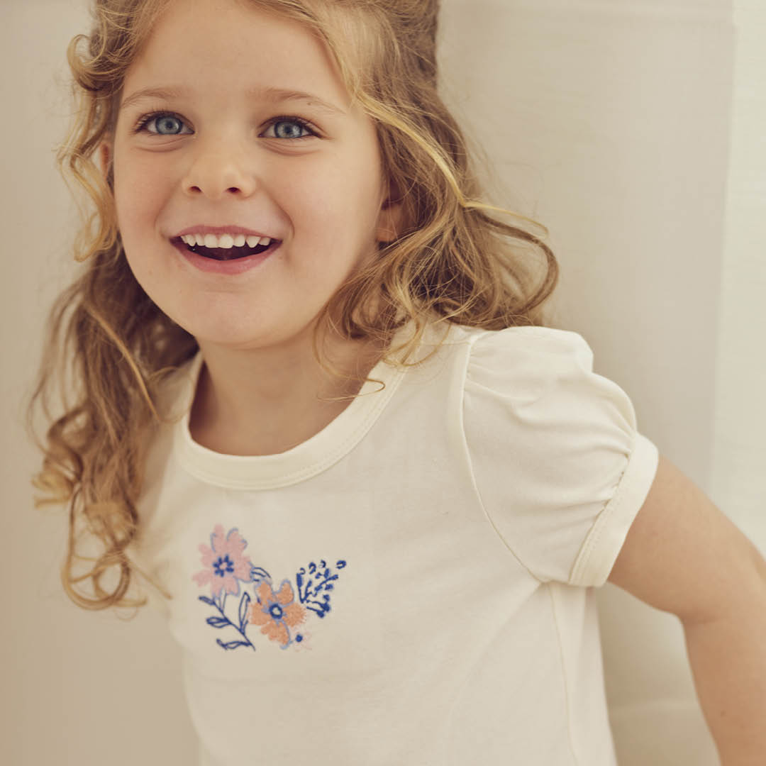 müsli PRIMROSE peplum top with flowers S_S Tee Tofu 011480102