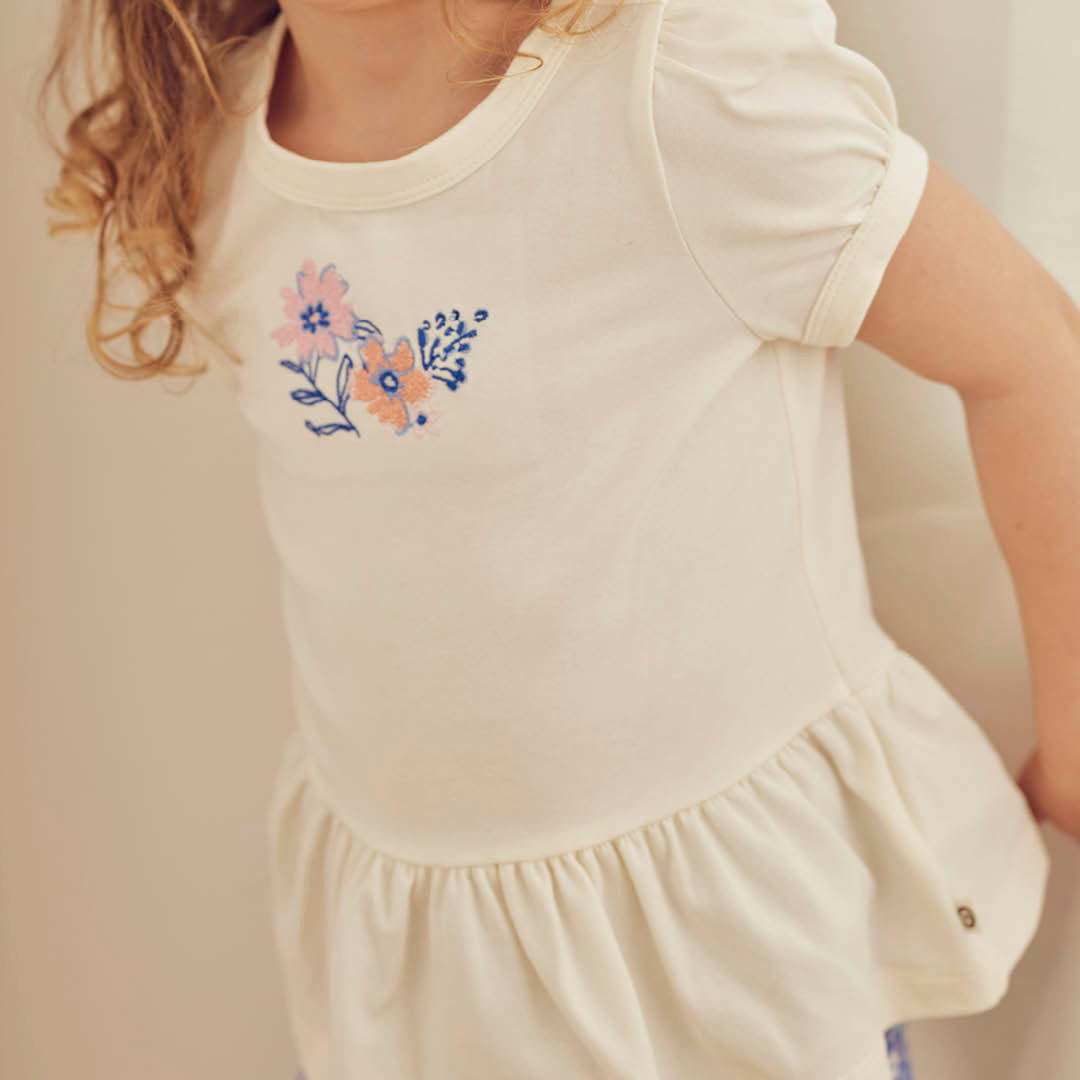 müsli PRIMROSE peplum top with flowers S_S Tee Tofu 011480102
