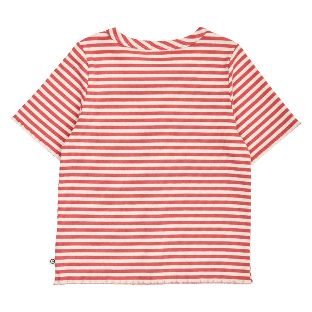 müsli RIB STRIPE button T-shirt S_S Tee Mineral red/ Tofu 690000312