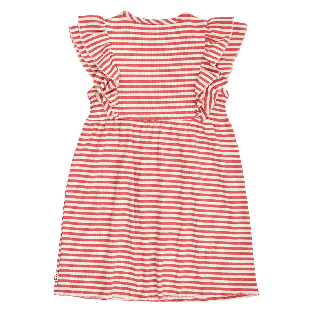 müsli RIB STRIPE frill dress Dress Mineral red/ Tofu 690000312