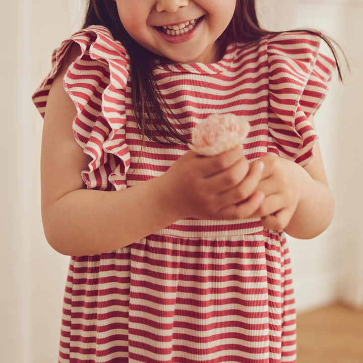 müsli RIB STRIPE frill dress Dress Mineral red/ Tofu 690000312