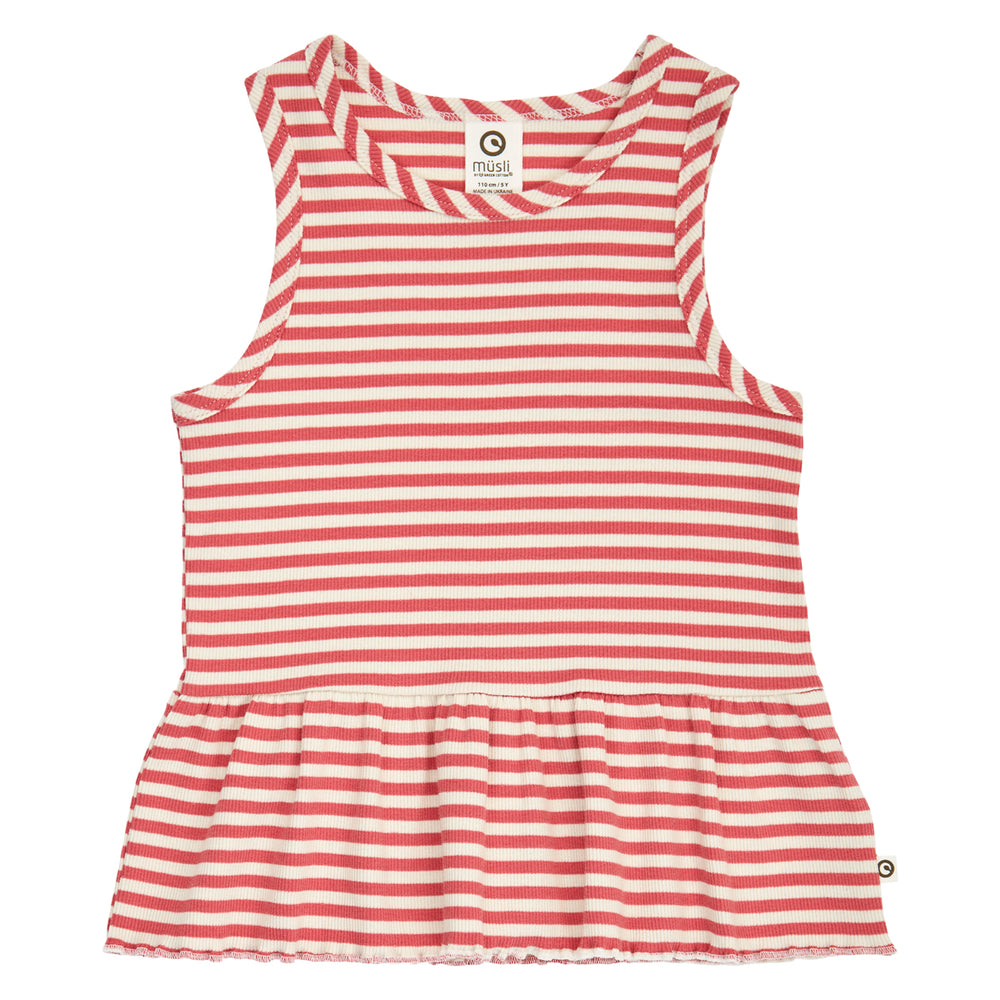 müsli RIB STRIPE peplum top L_S Tee Mineral red/ Tofu 690000312