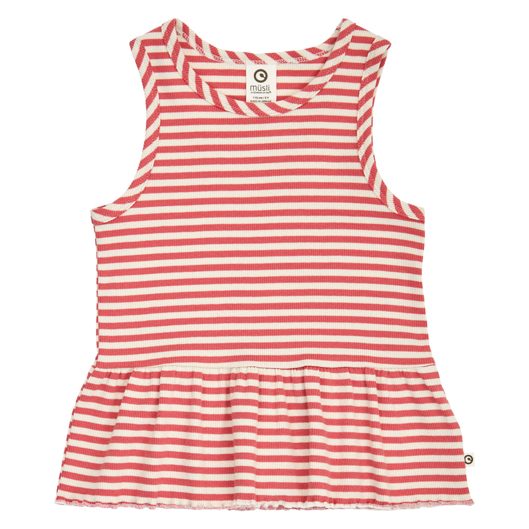 müsli RIB STRIPE peplum top L_S Tee Mineral red/ Tofu 690000312